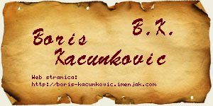 Boris Kačunković vizit kartica